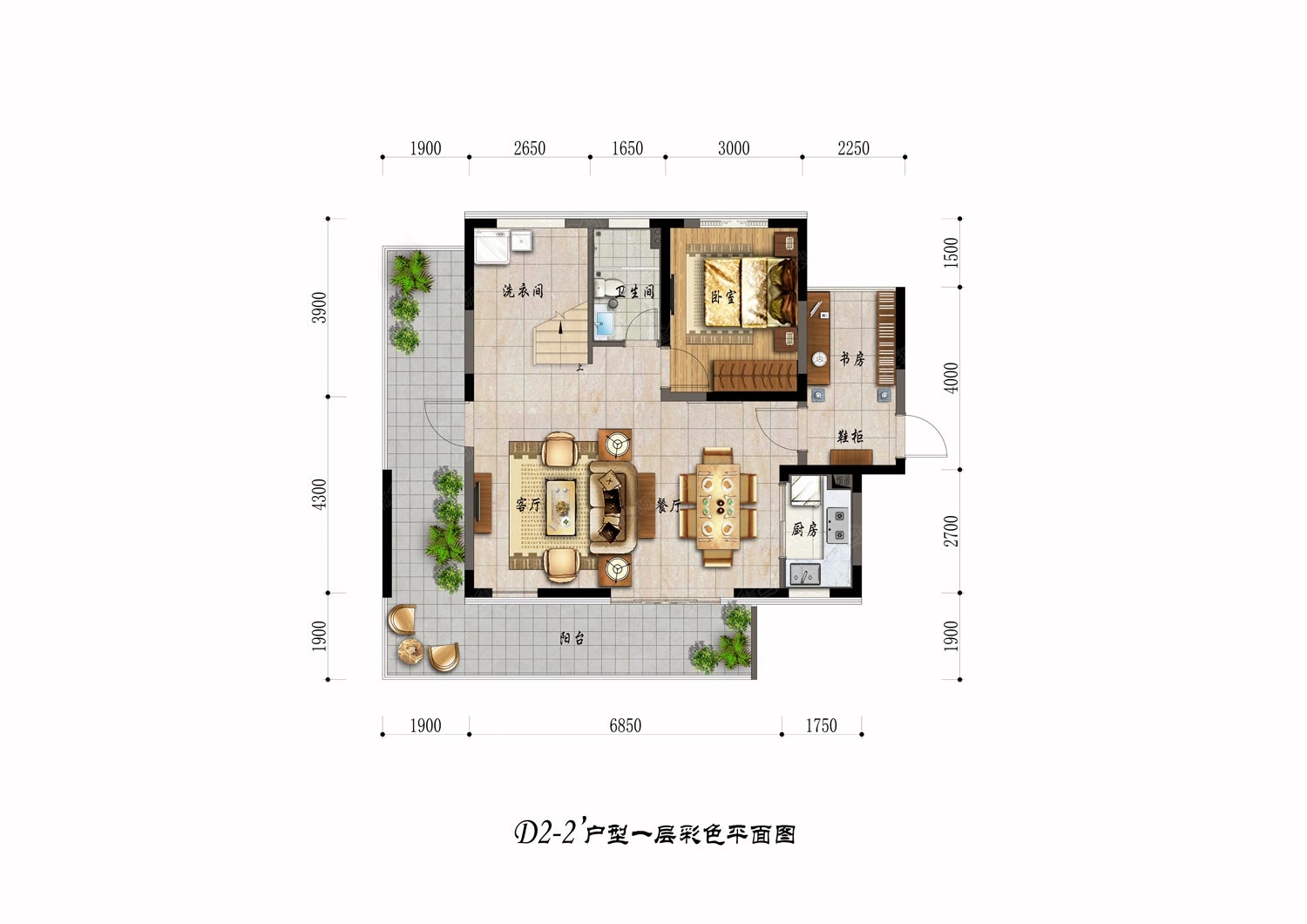 鲁能山海天三居室淇水湾5号D2-2'(一层图)_鲁