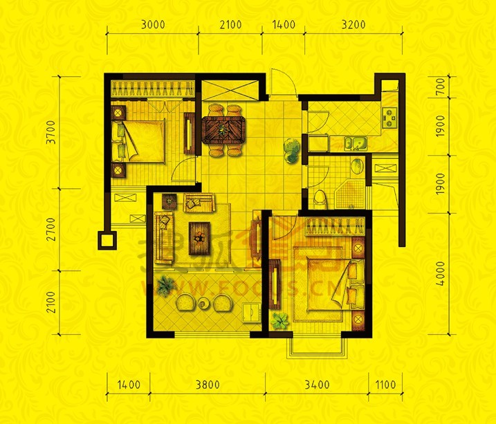 圣罗马世袭庄园二居室f2_圣罗马世袭庄园户型图-合肥搜狐焦点网