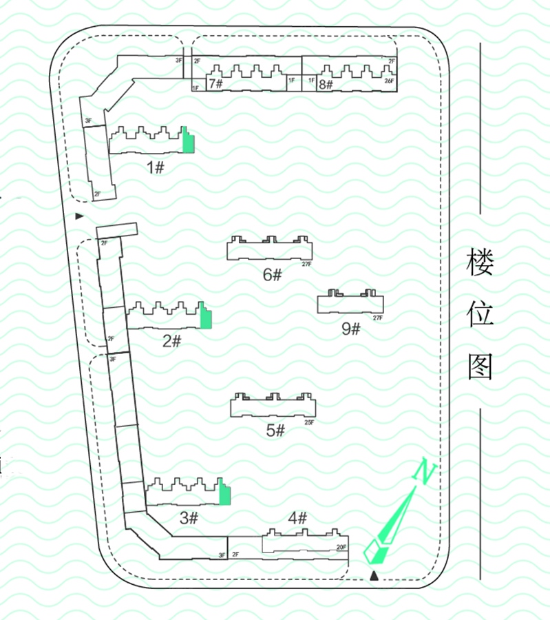 鲁商凤凰城三居室B2-使用面积60平米三居_鲁