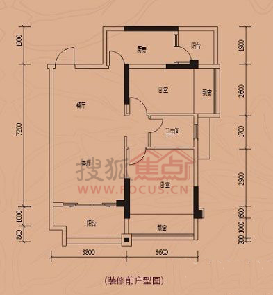 云星钱隆首府二居室21栋a单元03户型装修前_装装修 云星钱隆首府二居室21栋a单元03户型装修前