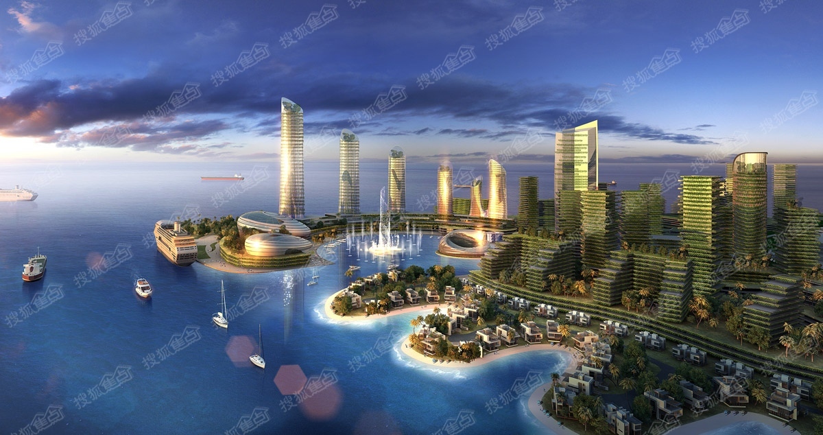 碧桂园·森林城市黄昏鸟瞰效果图