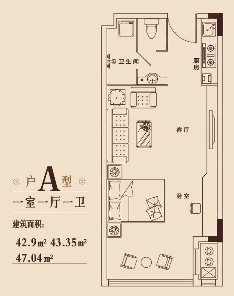 银丰国际公寓一居室a_银丰国际公寓户型图-威海搜狐