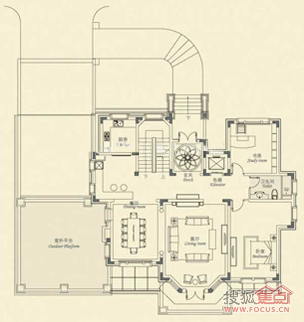 独栋别墅/伯爵府Ⅰ首层户型