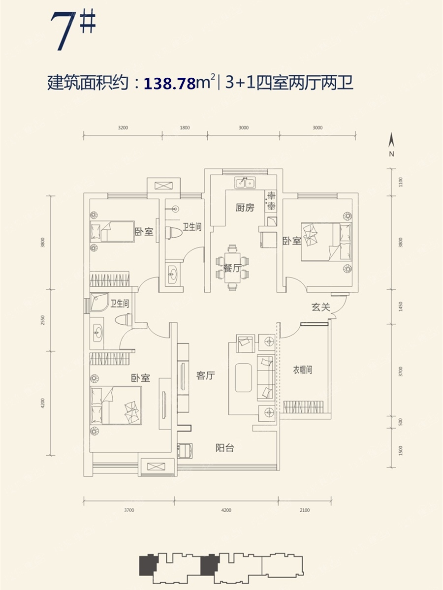 美域熙湖四居室7号楼3 1四室_美域熙湖户型图-咸阳搜狐焦点网