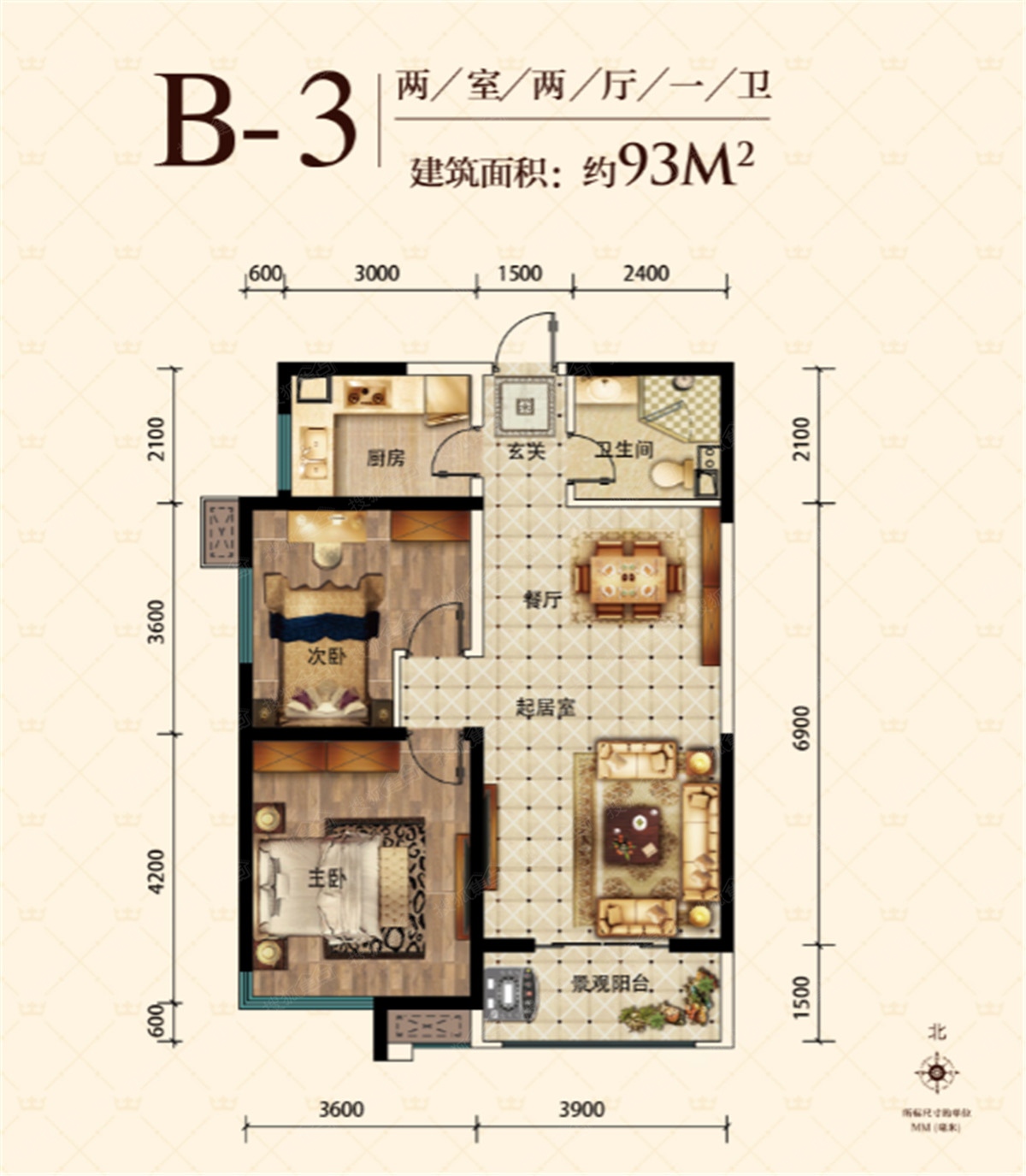 保利梧桐语主推89-93平精装两居,首付15万起,户型